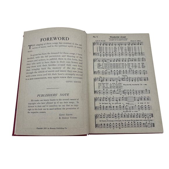 Wonderful Jesus & Other Songs 1927 Hymnal In Gipsy Smith Campaigns Red Cloth HC - Picture 4 of 8